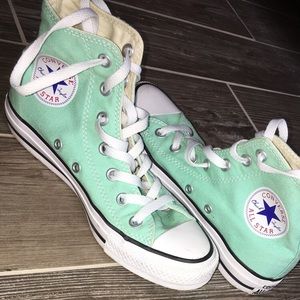 Mint Green Hightop Converse